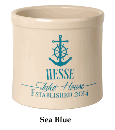 Personalized Anchor Lake House Established 2 Gallon Stoneware Crock