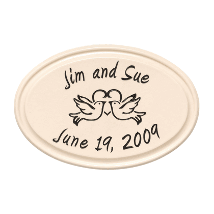 Personalized Anniversary Heart and Birds Ceramic Wall Plaque