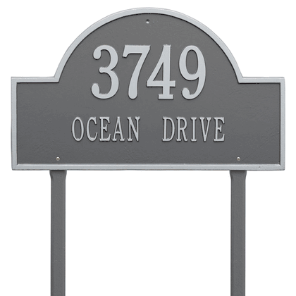 Personalized Arch Estate Lawn Address Plaque - 2 Line