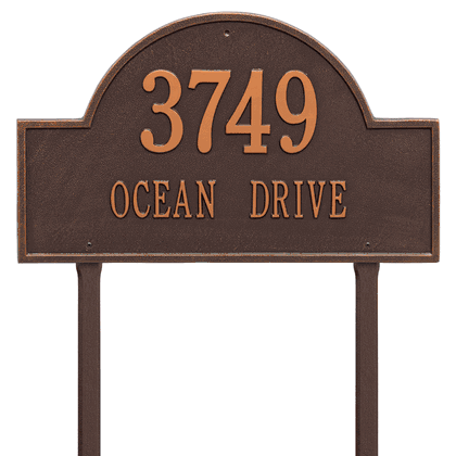 Personalized Arch Estate Lawn Address Plaque - 2 Line