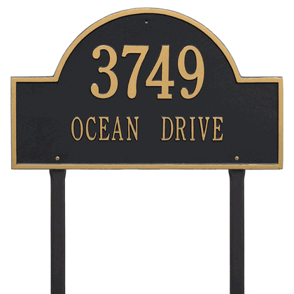 Personalized Arch Estate Lawn Address Plaque - 2 Line