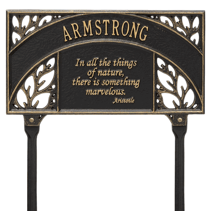 Personalized Aristotle Garden Lawn Plaque