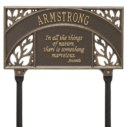 Personalized Aristotle Garden Lawn Plaque