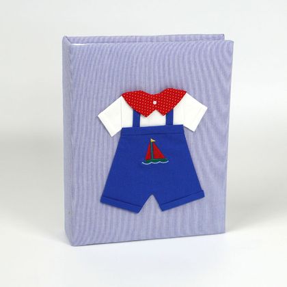 Personalized Baby Boy Jumper on Micro Stripe Cotton Medium Hardbound Album