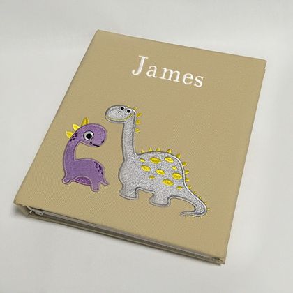Personalized Baby Dinosaurs on Pima Cotton Baby Memory Book