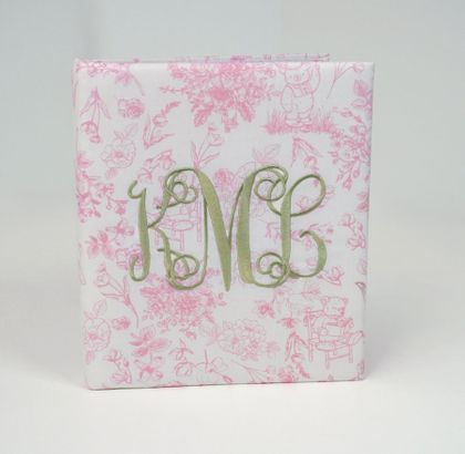 Personalized Baby Memory Book - Beary Blossoms Toile