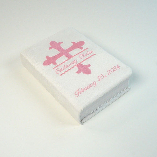 Personalized Baby's First Bible Shantung with a Large Cross