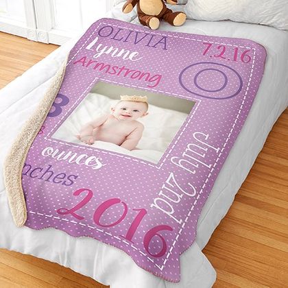 Personalized Baby Sherpa Blanket