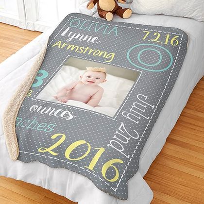 Personalized Baby Sherpa Blanket