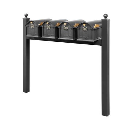 Personalized Balmoral Quad Mount Mailbox With Ball Finials & Door Medallion