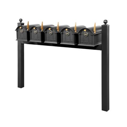 Personalized Balmoral Quint Mount Mailbox With Ball Finials & Personalized Door Medallions