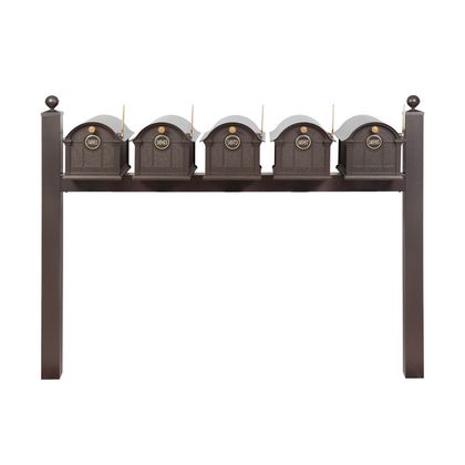 Personalized Balmoral Quint Mount Mailbox With Ball Finials & Personalized Door Medallions