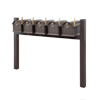 Personalized Balmoral Quint Mount Mailbox With Pyramid Caps & Door Medallions