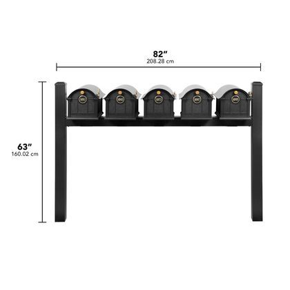 Personalized Balmoral Quint Mount Mailbox With Pyramid Caps & Door Medallions