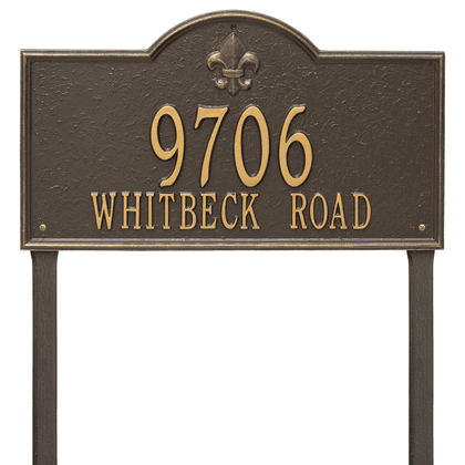 Personalized Bayou Vista Large Lawn Address Plaque - 2 Line