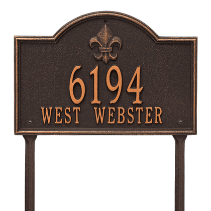Personalized Bayou Vista Lawn Address Plaque - 2 Line