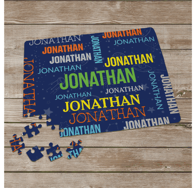 Personalized Blue Repeating Name Puzzle