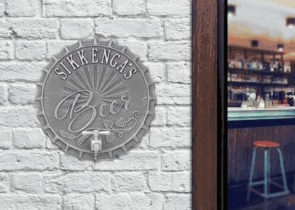 Personalized Bottle Cap Brew Pub Plaque