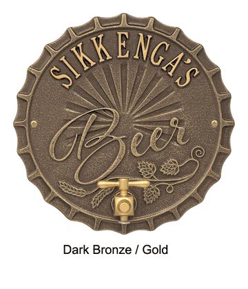 Personalized Bottle Cap Brew Pub Plaque