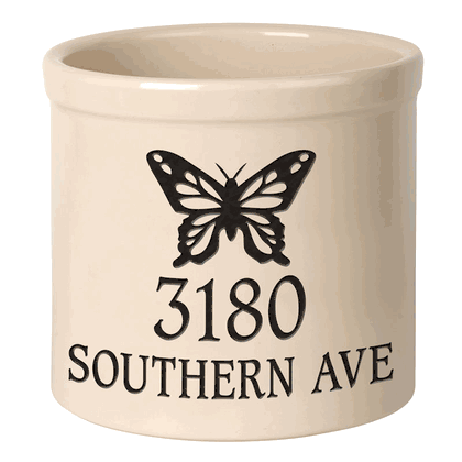 Custom Butterfly 2 Gallon Stoneware Crock
