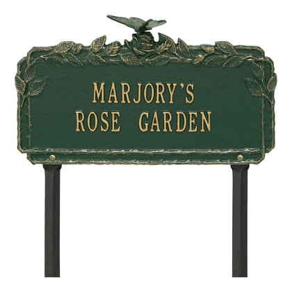 Personalized Butterfly Rose Garden Lawn Plaque
