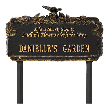 Personalized Butterfly Rose Garden Quote Lawn Plaque