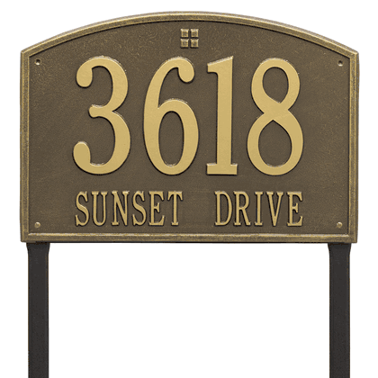 Personalized Cape Charles Large Lawn Address Plaque - 2 Line