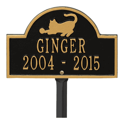 Personalized Cat Arch Mini 2-Line Lawn Plaque