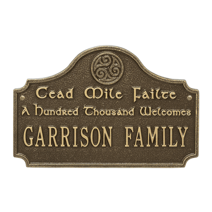 Personalized Cead Mile Failte Plaque