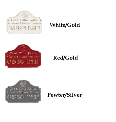 Personalized Cead Mile Failte Plaque