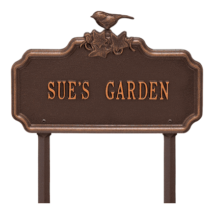 Personalized Chickadee Ivy Garden 1-Line Lawn Plaque