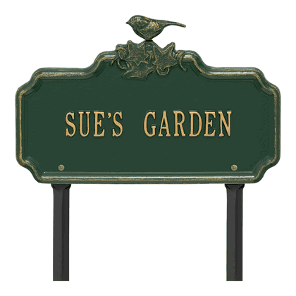 Personalized Chickadee Ivy Garden 1-Line Lawn Plaque