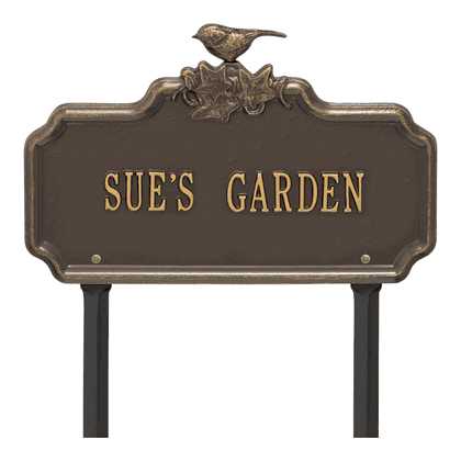 Personalized Chickadee Ivy Garden 1-Line Lawn Plaque