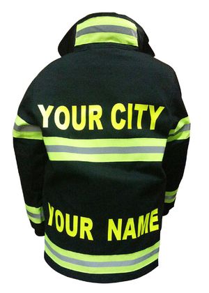 Personalized Child Fire Fighter Costume - Black