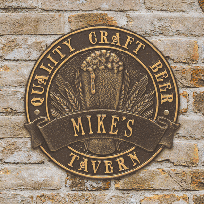 Personalized Craft Beer Tavern One-Line Plaque