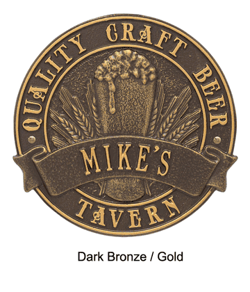 Personalized Craft Beer Tavern One-Line Plaque