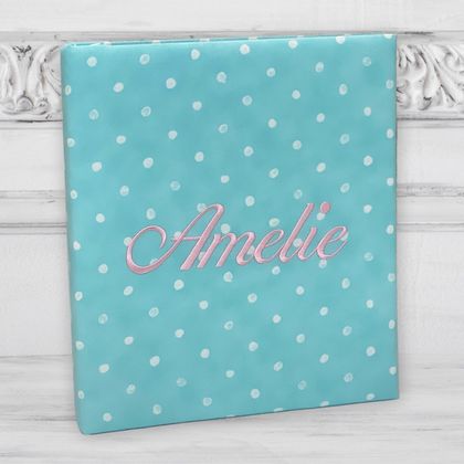 Personalized Darling Dots Baby Memory Book in Cotton