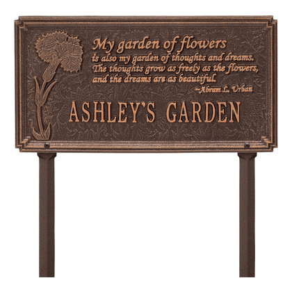 Personalized Dianthus Garden Lawn Plaque