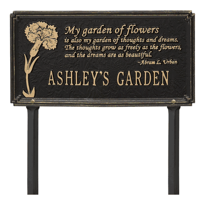 Personalized Dianthus Garden Lawn Plaque