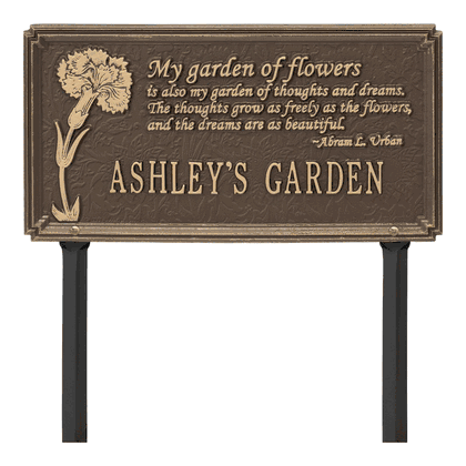 Personalized Dianthus Garden Lawn Plaque