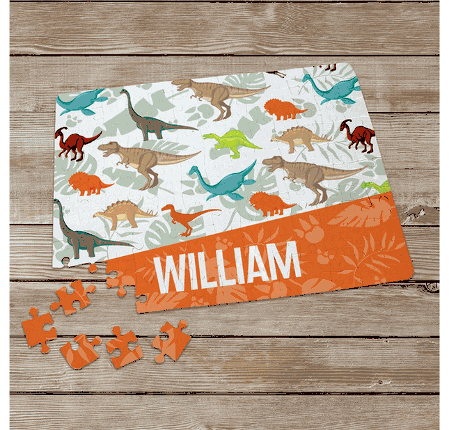 Personalized Dino Pattern Name Puzzle