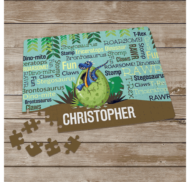 Personalized Dino Static Word Art Name Puzzle