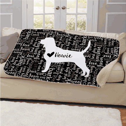 Personalized Dog Breed Sherpa Throw