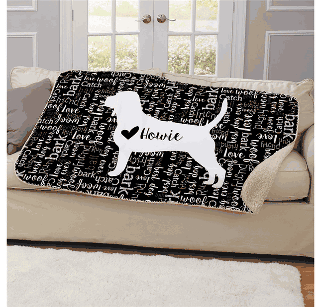 Personalized Dog Breed Sherpa Throw