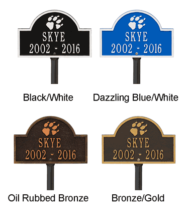 Personalized Dog Paw Arch Mini 2-Line Lawn Plaque