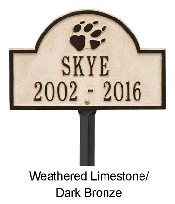 Personalized Dog Paw Arch Mini 2-Line Lawn Plaque