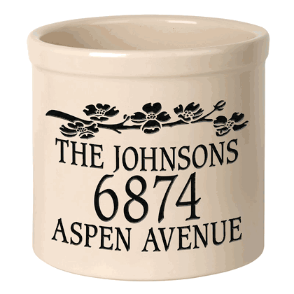 Personalized Dogwood 2 Gallon Stoneware Crock