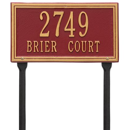 Personalized Double Lawn Address Plaque - 2 Line