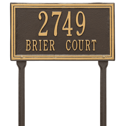Personalized Double Lawn Address Plaque - 2 Line