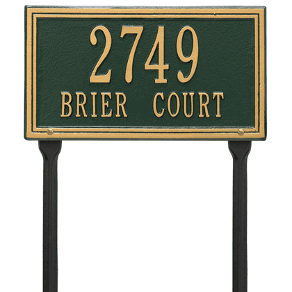 Personalized Double Lawn Address Plaque - 2 Line